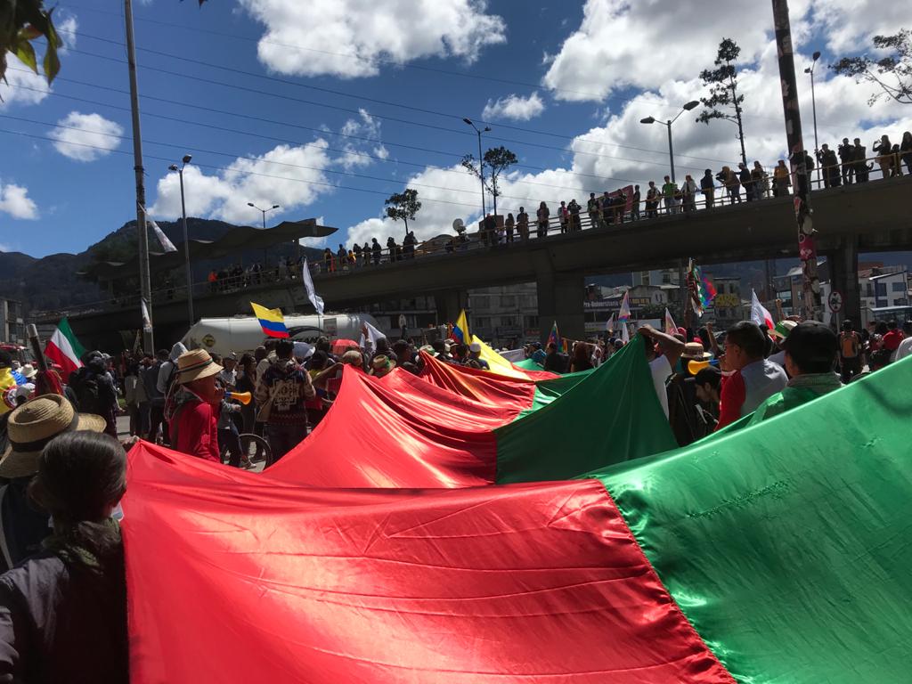 Minga indígena marchando en Bogotá Thumbnail