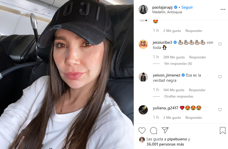 Jessi Uribe comentó publicación de Paola Jara