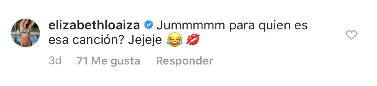 Captura Instagram - Comentario de Elizabeth Loaiza