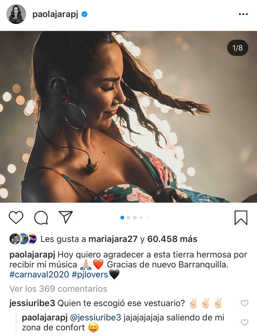 Captura Instagram - Paola Jara y Jessi Uribe