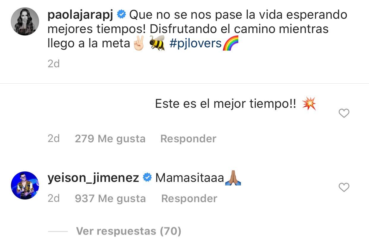 Captura Instagram - Paola Jara y Yeison Jimenez