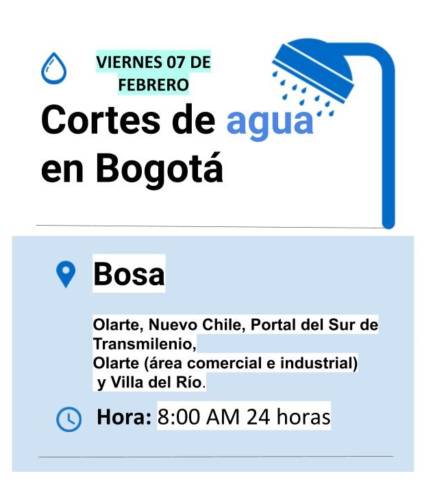 Cortes de agua para el viernes