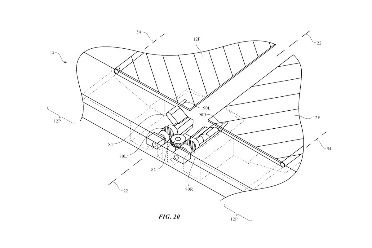 Plano patente de iPhone plegable