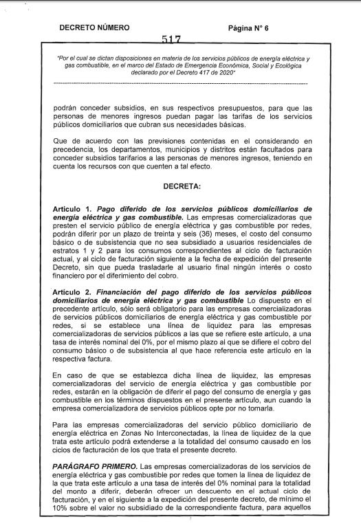 DECRETO DEL MINISTERIO DE MINAS