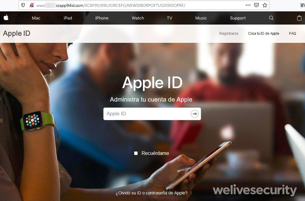 portal falso de Apple