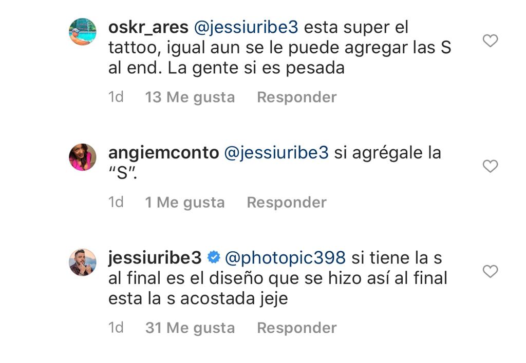 Captura del Instagram de Jessi Uribe