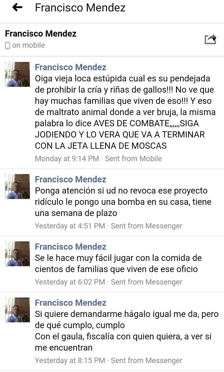 Amenazas contra la concejal Andrea Padilla