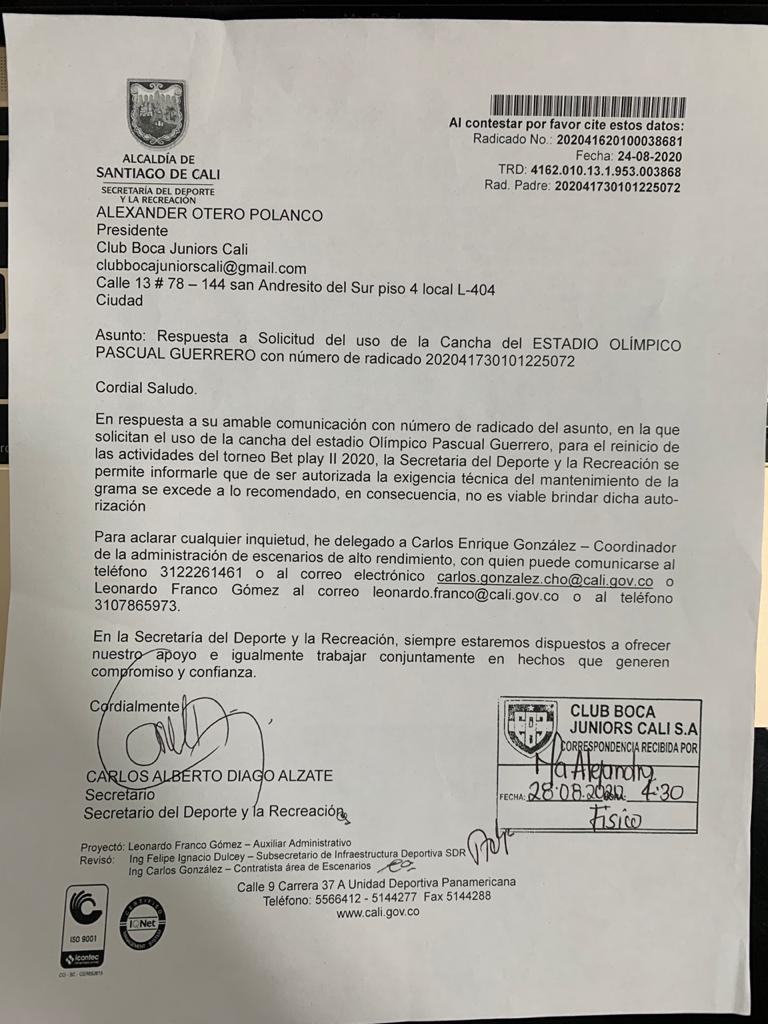 Comunicado Alcaldía de Cali