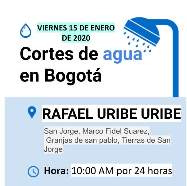 Cortes de luz para el 15 de enero en Bogotá