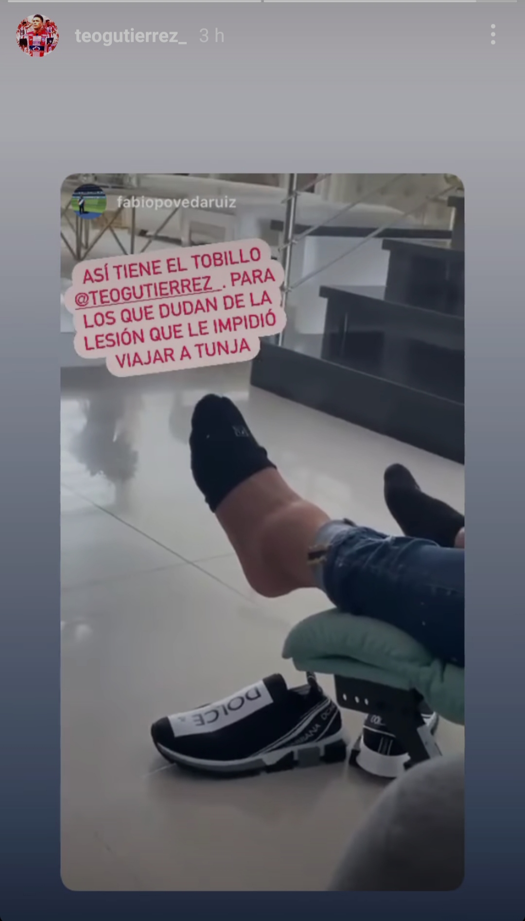 Teófilo Gutiérrez tobillo