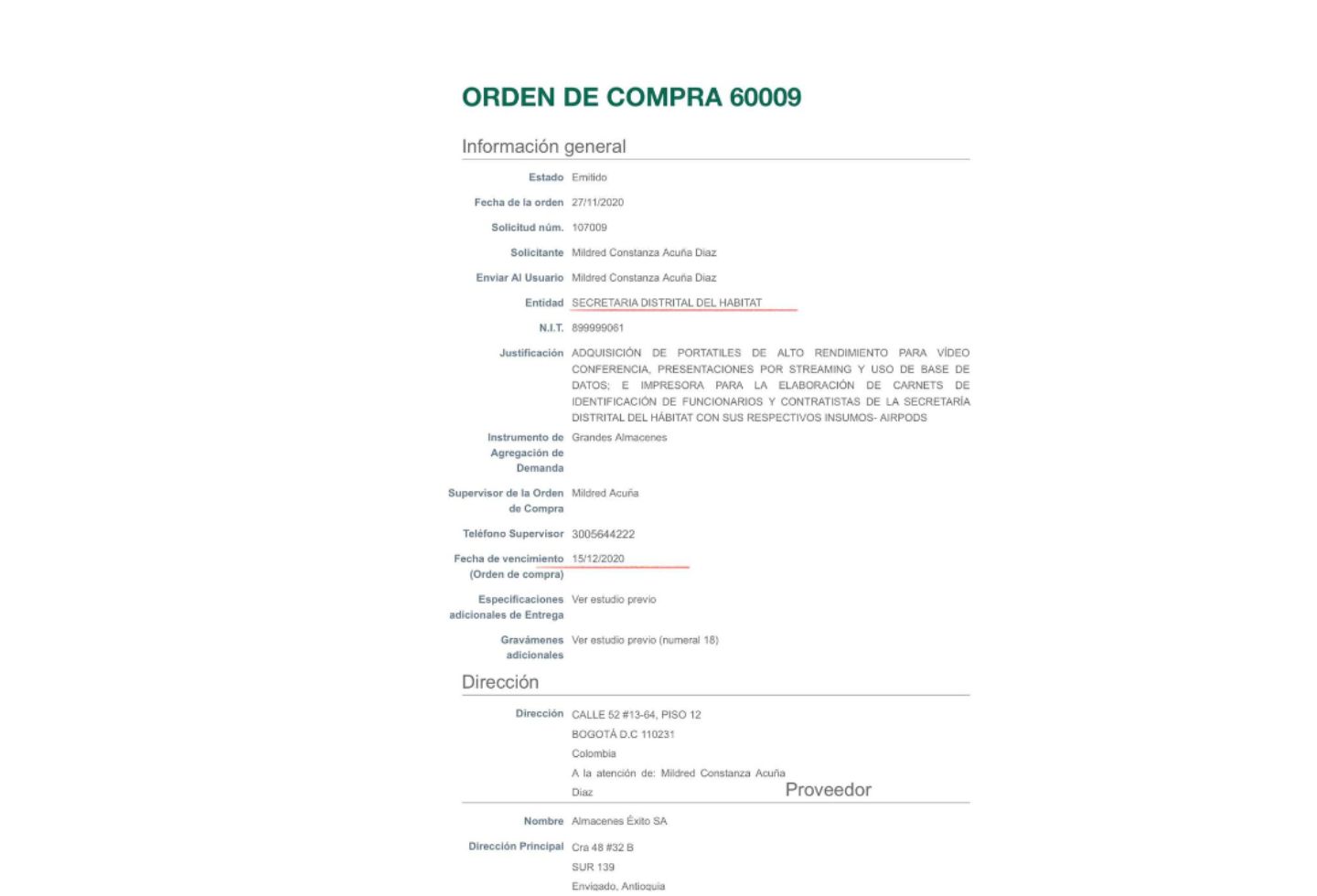 Orden de compra en sec. Hábitat de audífonos