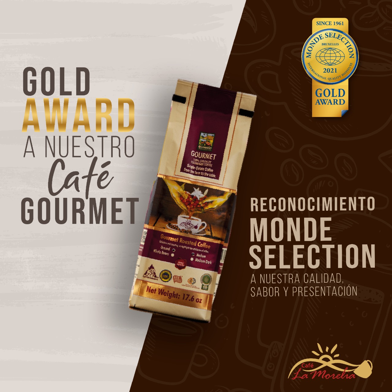Café La Morelia recibe medalla de oro en Bruselas - Archivo Café La Morelia