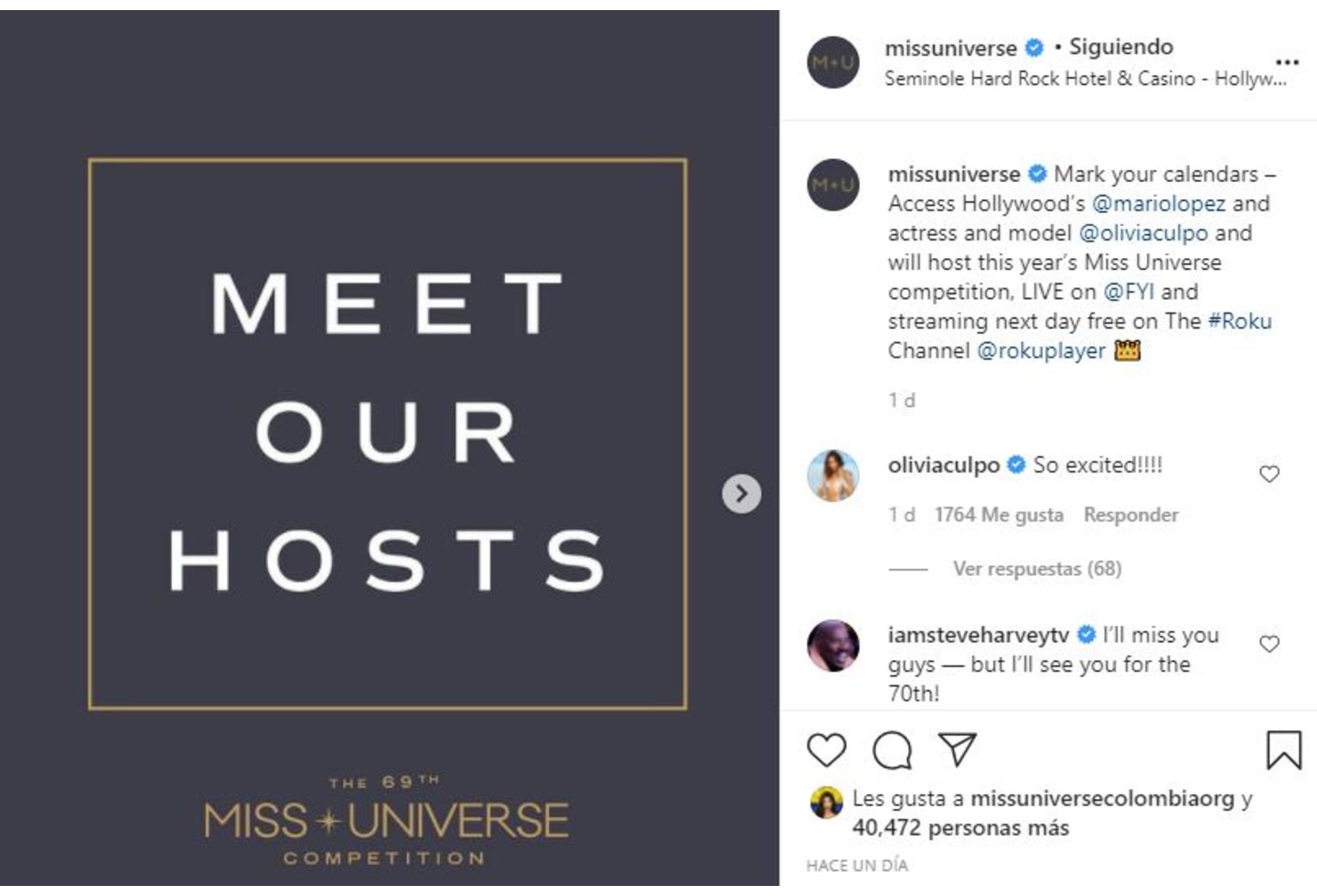 Miss Universo anuncia nuevos presentadores