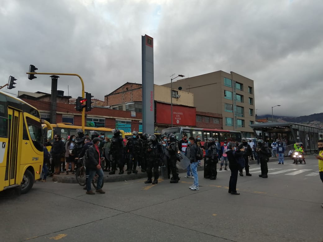 Buses pinchados, en el sur de Bogotá