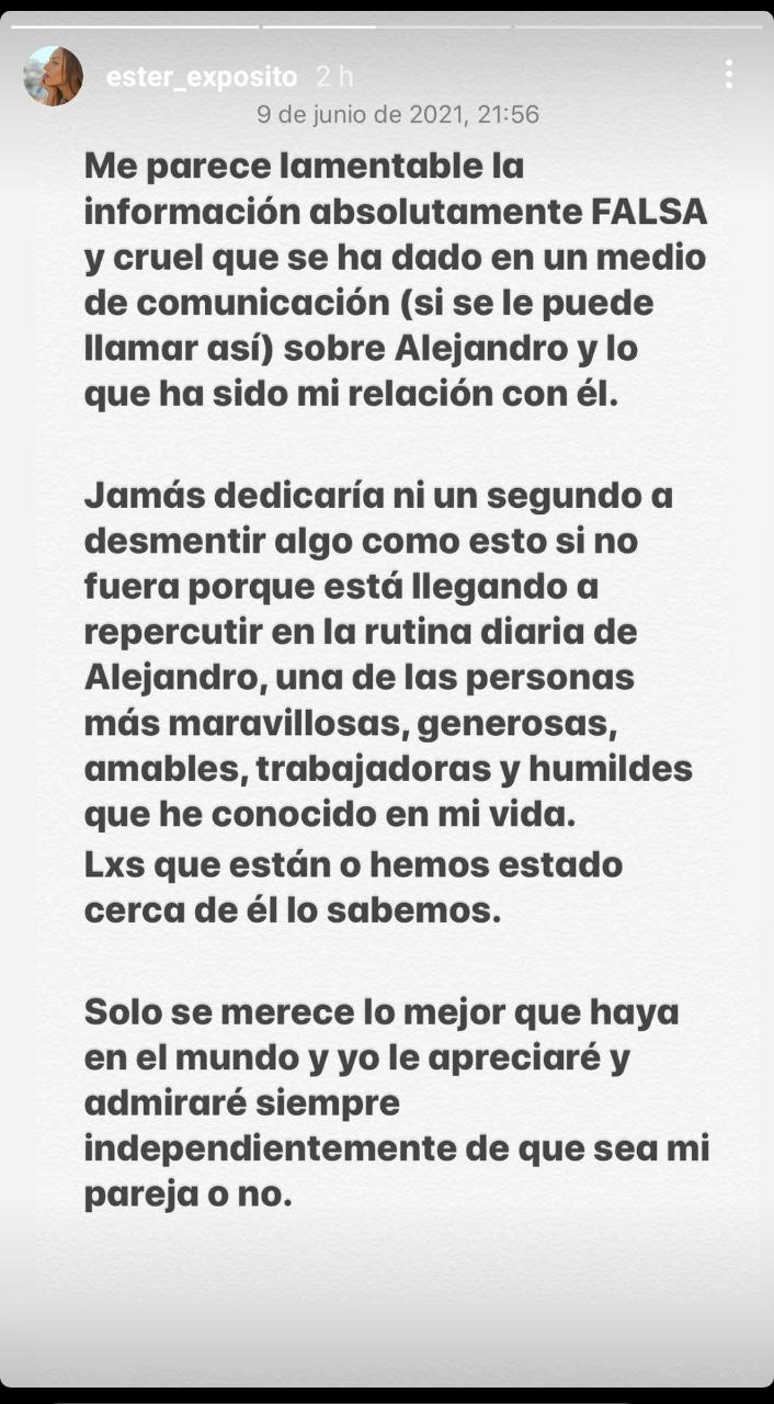 Ester Expósito- Historias de Instagram