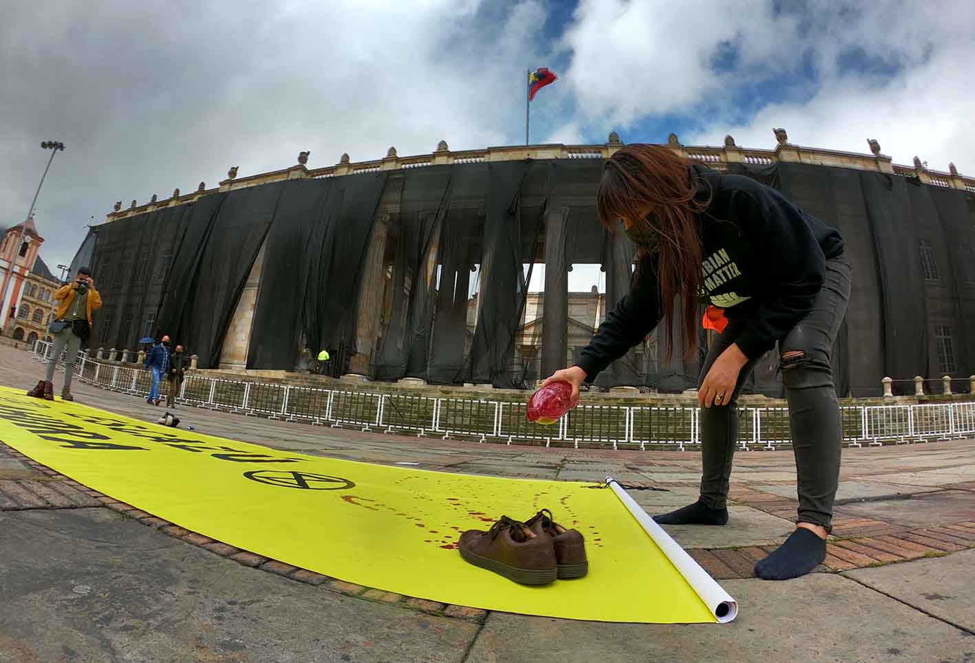 Protesta en Bogotá por muerte de líderes ambientales