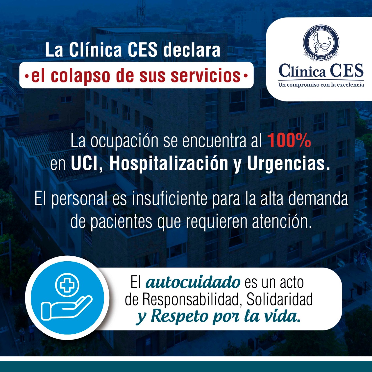 Emergencia hospitalaria en la Clínica CES. 