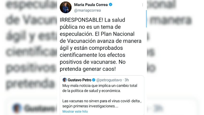 Funcionarios de la Presidencia de la República, salieron en defensa de la importancia de la vacunación contra la covid-19