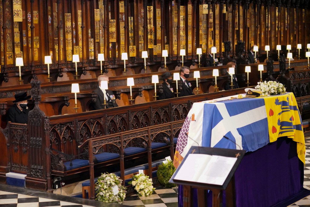 Reina Isabel en el funeral del príncipe Felipe