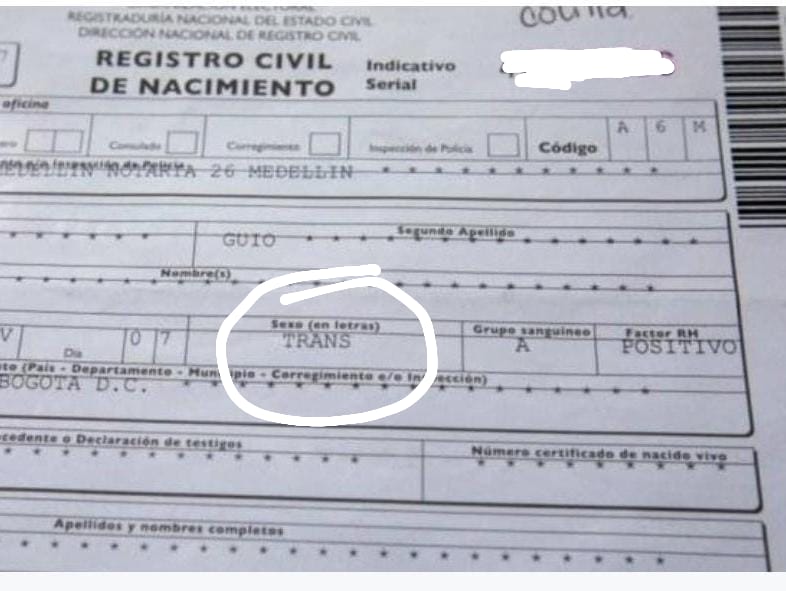 Registro civil de Mike Durán.