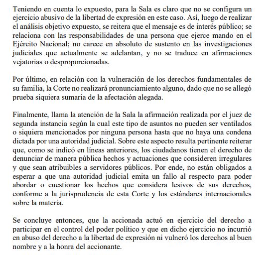 Apartes fallo Corte Constitucional mural falsos positivos