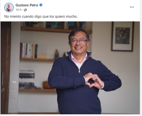 Publicación en Facebook de Gustavo Petro