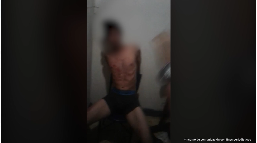 Pantallazo de uno de los videos de la agresión de hombre que fingió secuestro en Medellín