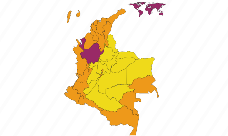 Elecciones presidenciales - mapa de Colombia