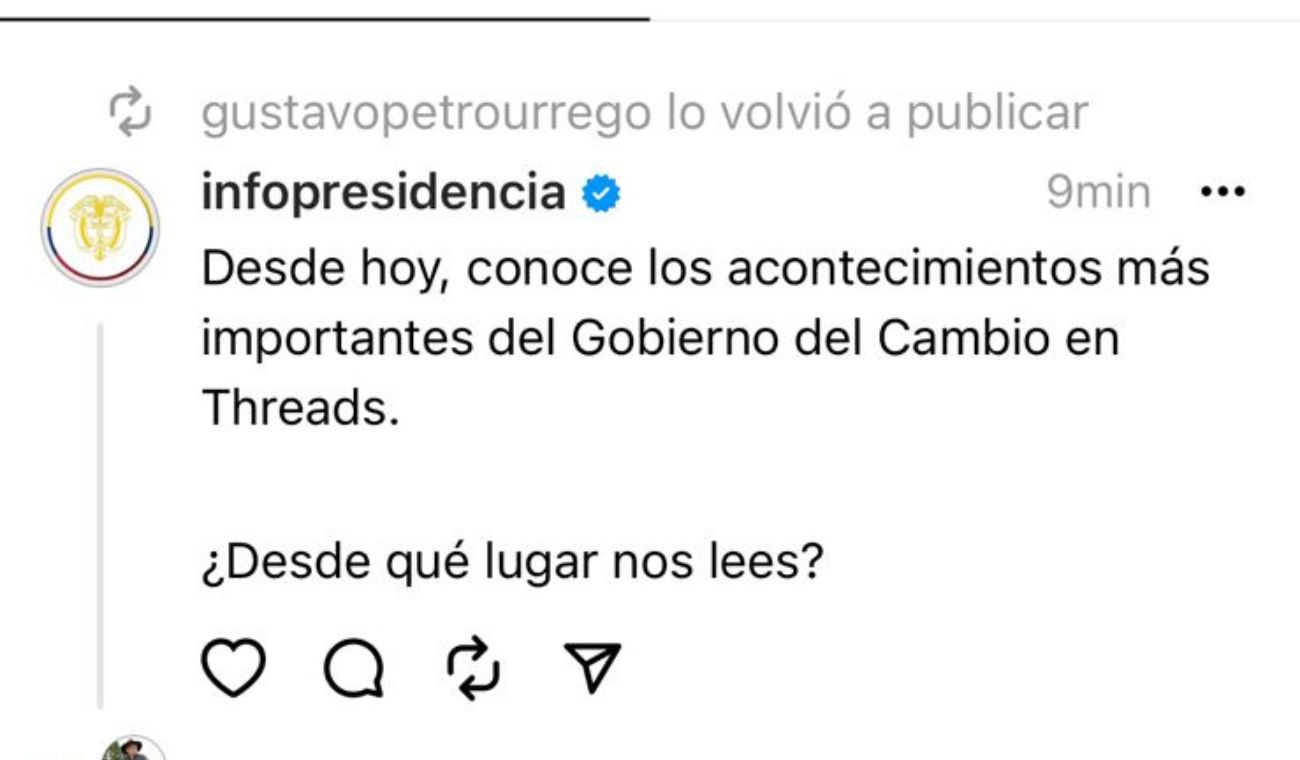 Mensaje reposteado por Petro en Threads Mensaje reposteado por Petro en Threads