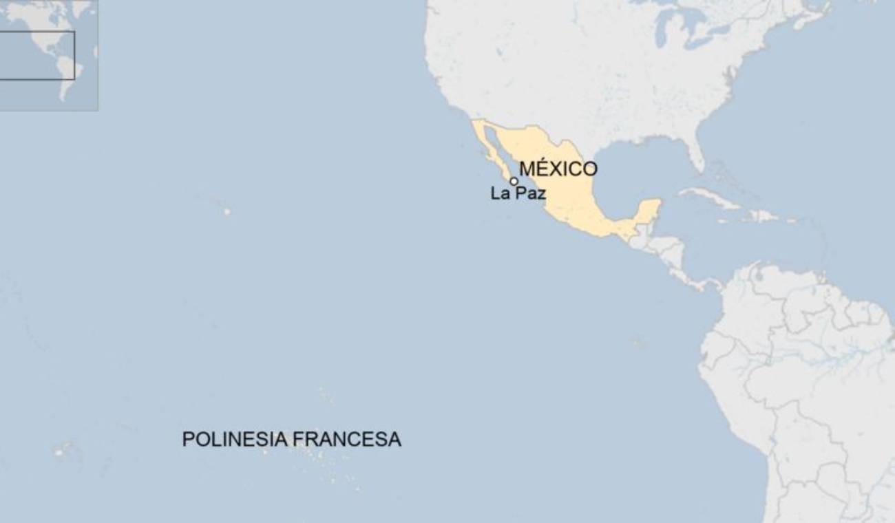 Trayecto a la Polinesia francesa desde las costas de México