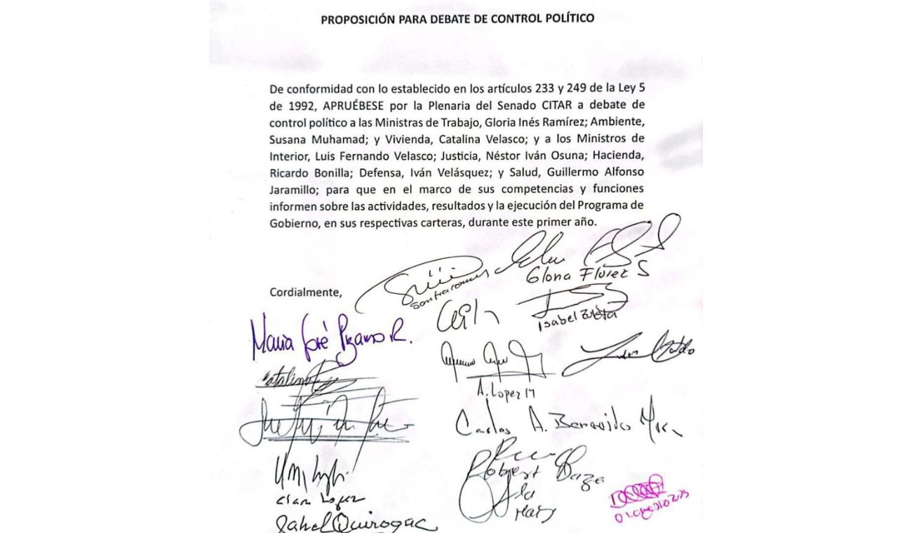 Pacto Histórico cita a debate a la mayoría de ministros de Petro 