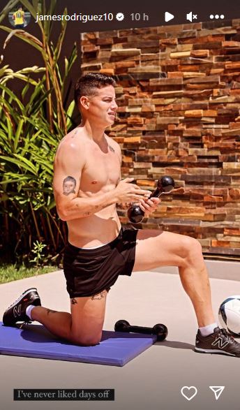 Mensaje de james Rodríguez en Instagram