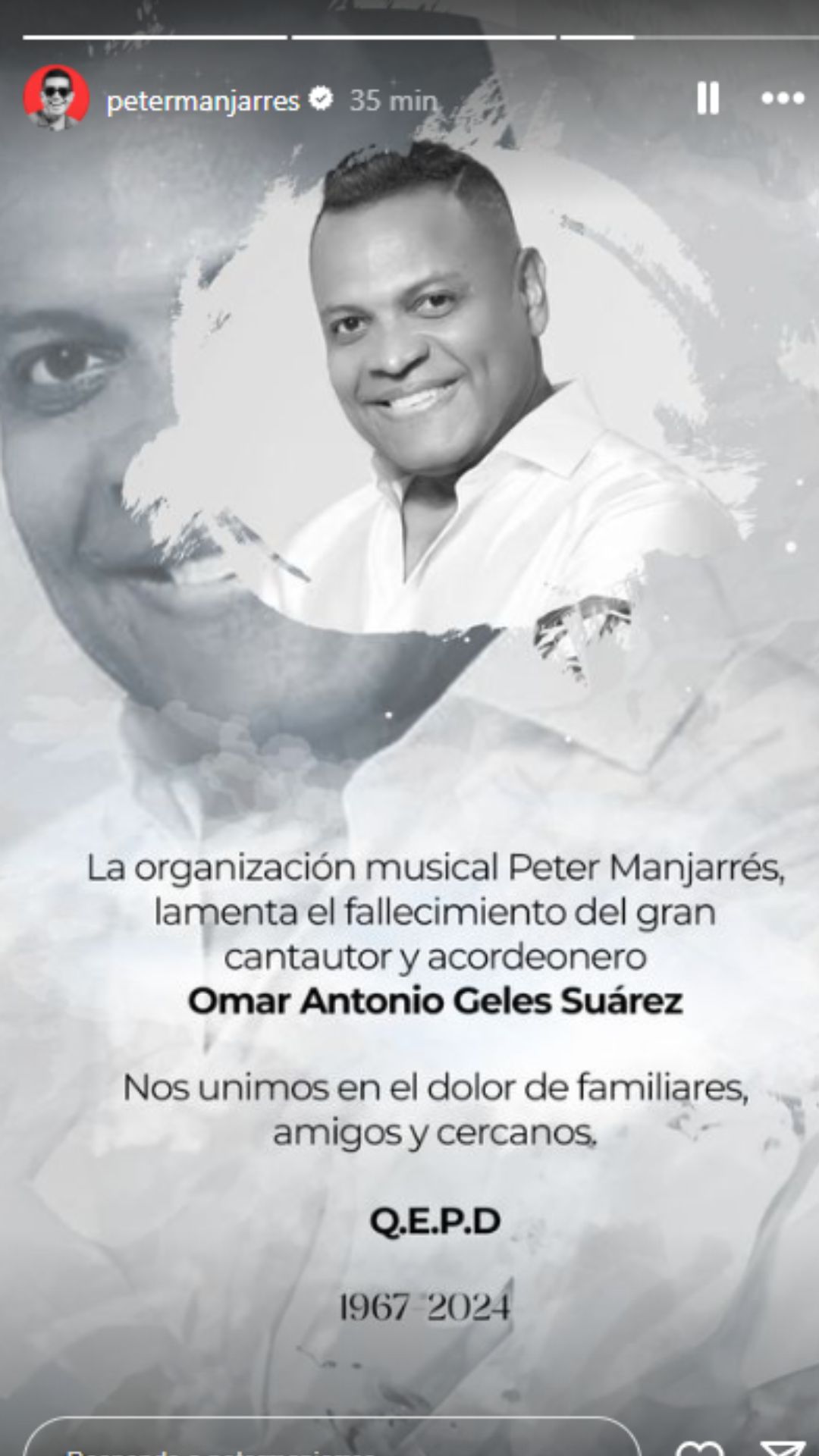 Omar Geles muere en su natal Valledupar.