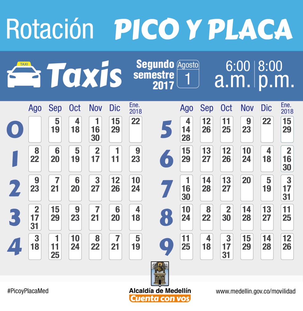 En Agosto Comenzara La Rotacion De Pico Y Placa De Particulares Motos Y Taxis En Medellin Rcn Radio