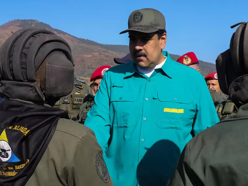 Nicolás Maduro, presidente de Venezuela, en Naguanagua, Carabobo, junto a sus Fuerzas Militares.