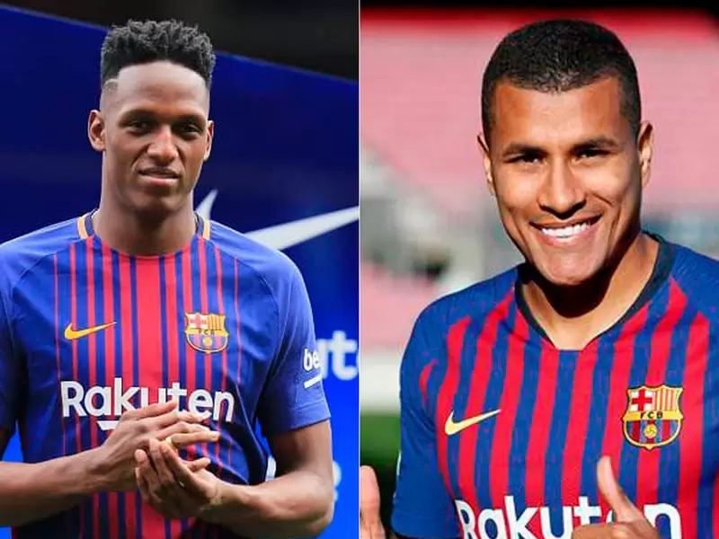 Yerry Mina y Jeison Murillo, únicos colombianos en jugar partidos oficiales con Barcelona