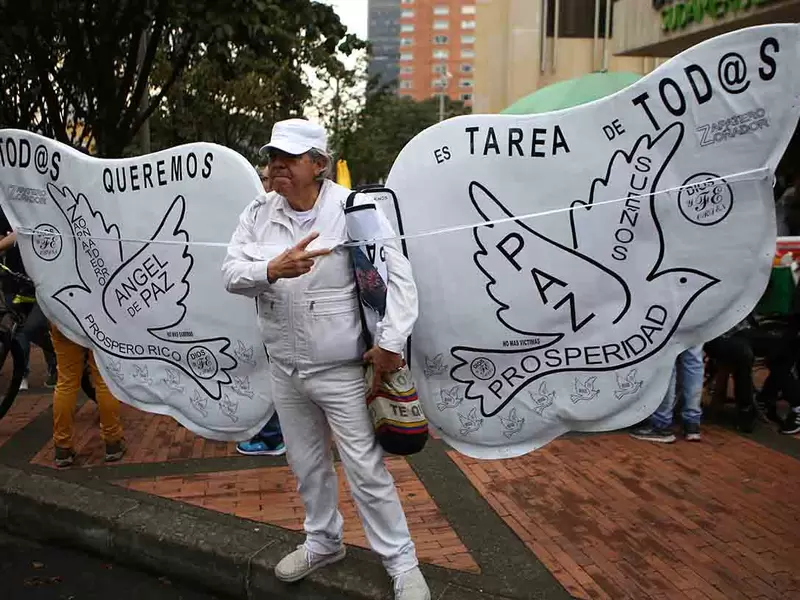 Marcha por la JEP en Bogotá, 18 de marzo de 2019.