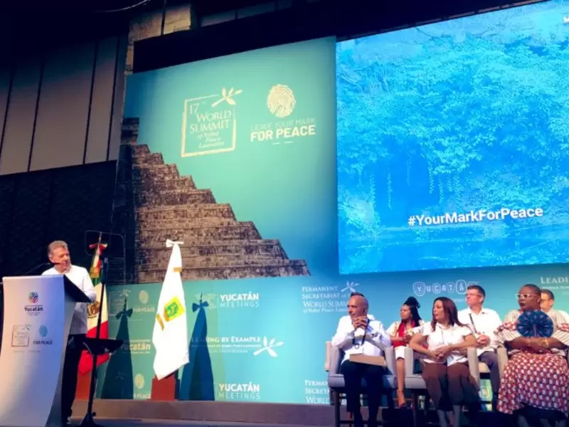 Juan Manuel Santos en la Cumbre de premios Nobel de Paz