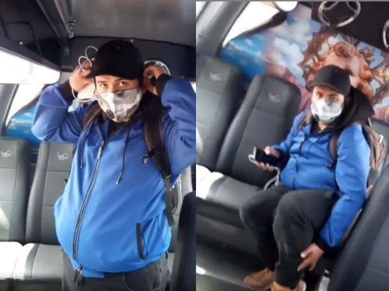 Hombre se toca delante de una mujer en Bogotá