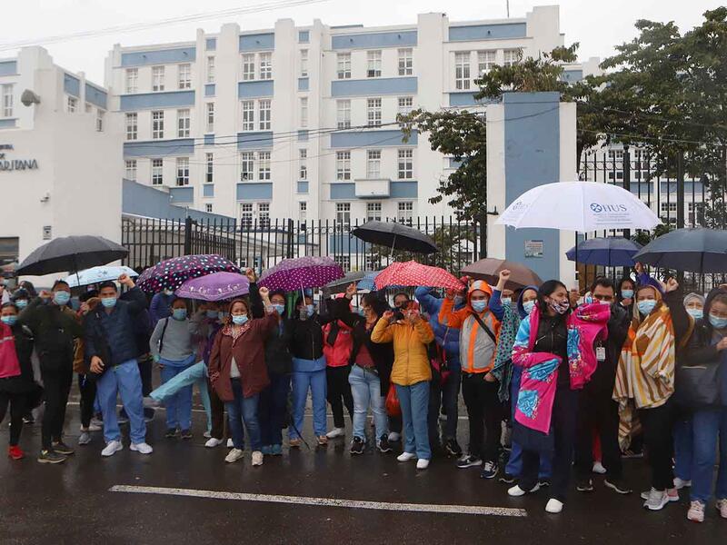 Empleados del hospital La Samaritana protestaron en el sur de Bogotá