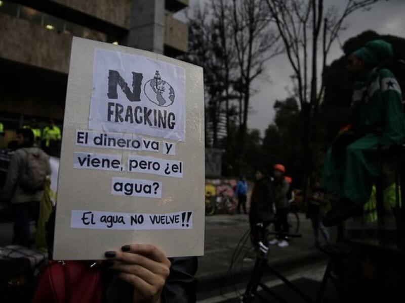 Protesta contra el fracking en Colombia