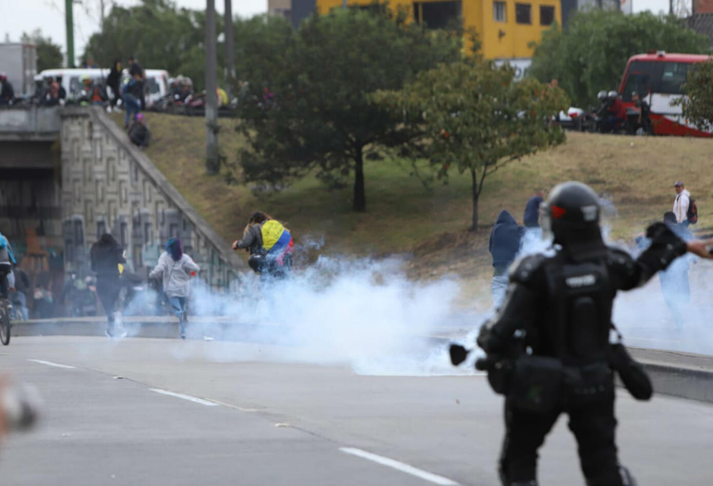 Esmad, disturbios en Banderas, Bogotá