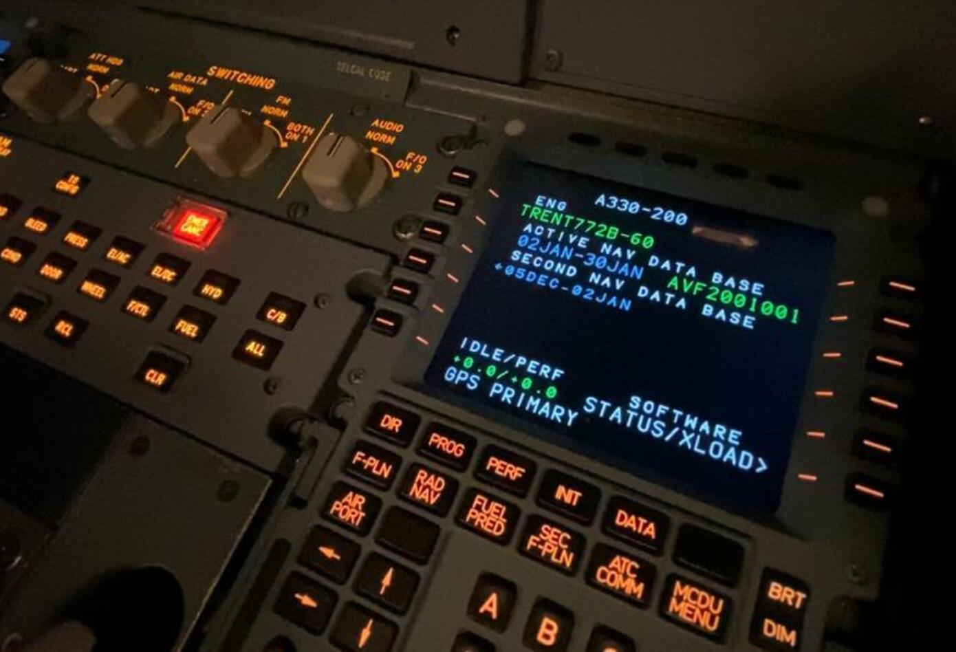 Cabina de un avión simulador