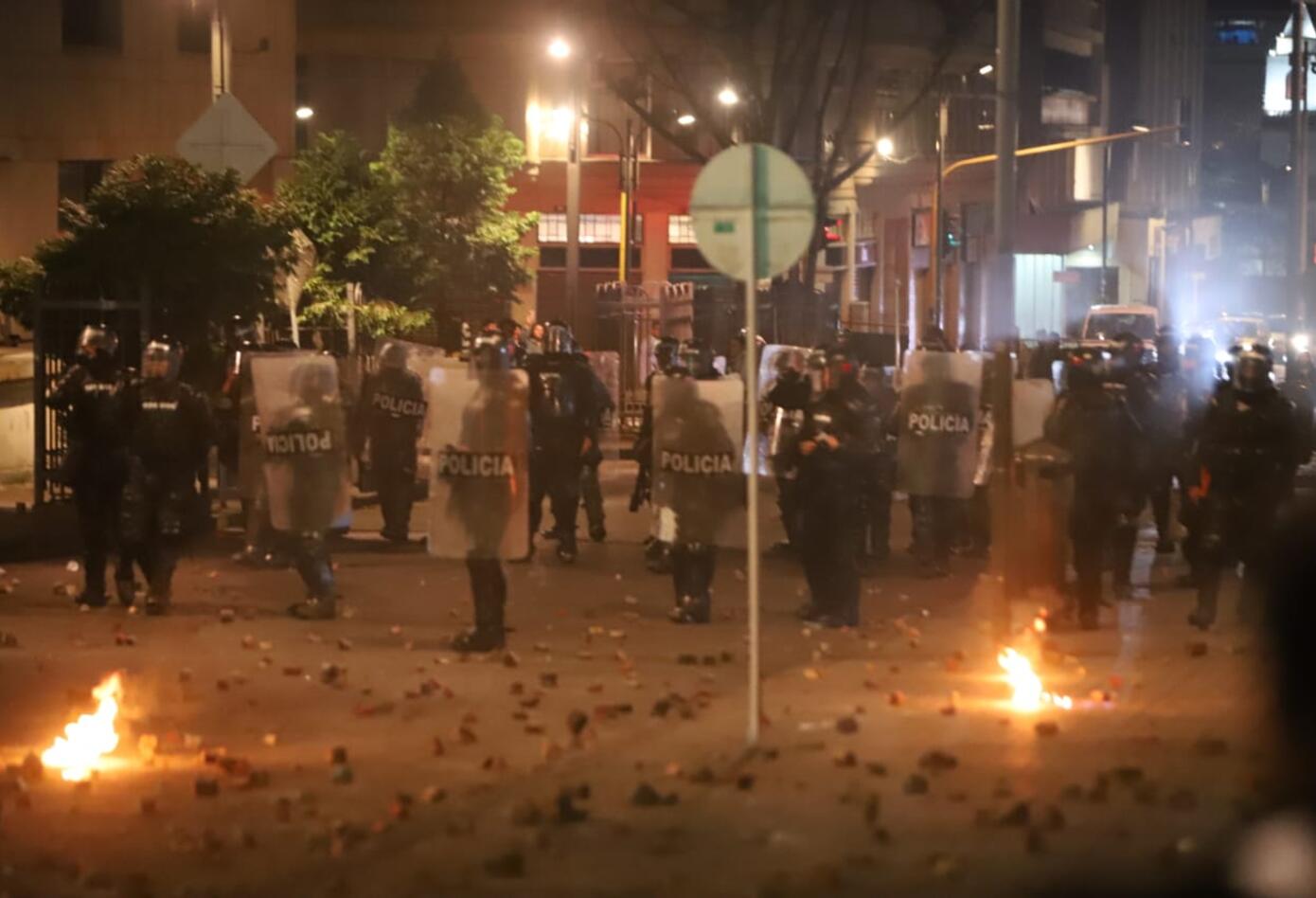 Enfrentamientos en la Plaza de Bolívar