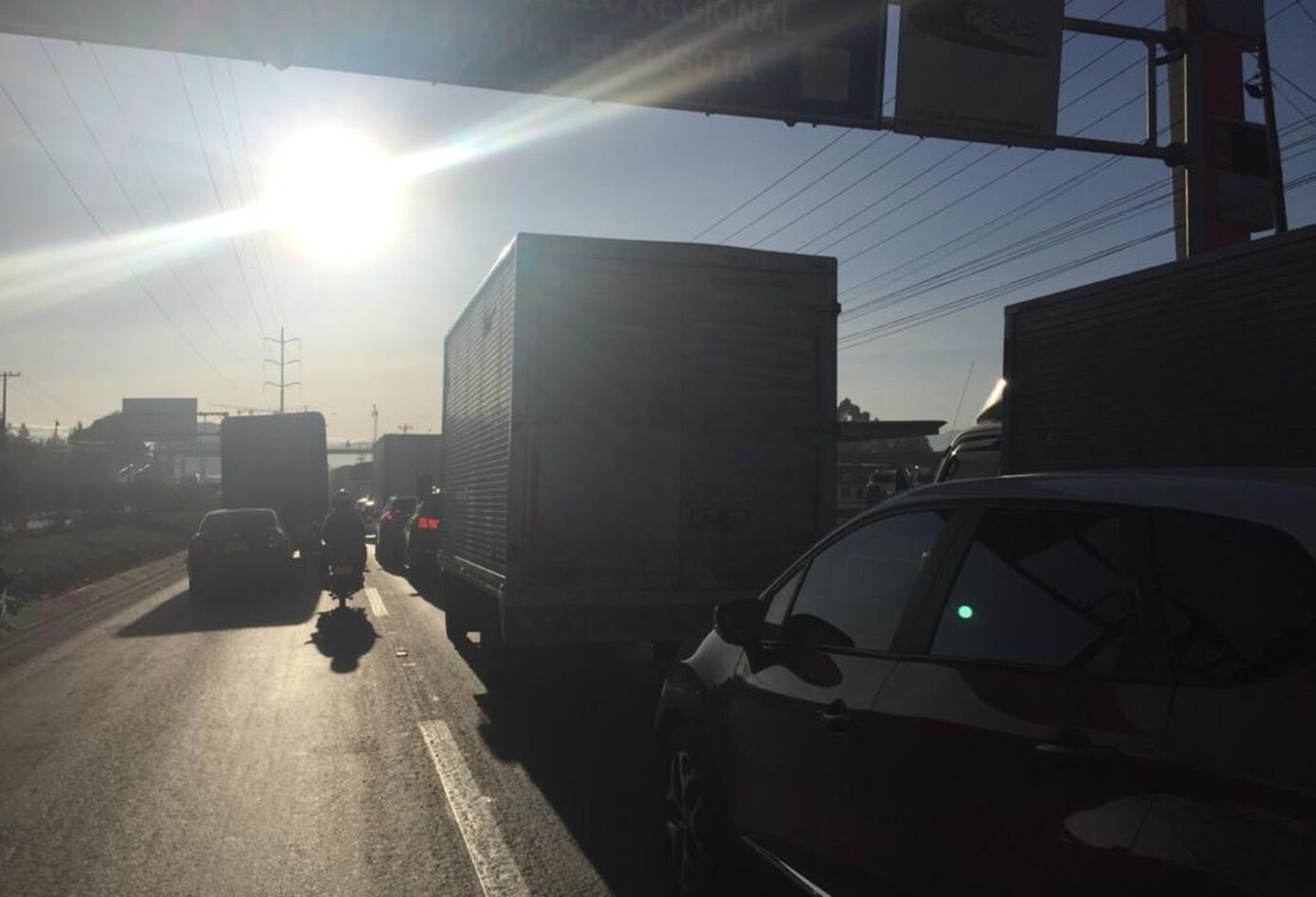 Protesta de camioneros en Bogotá