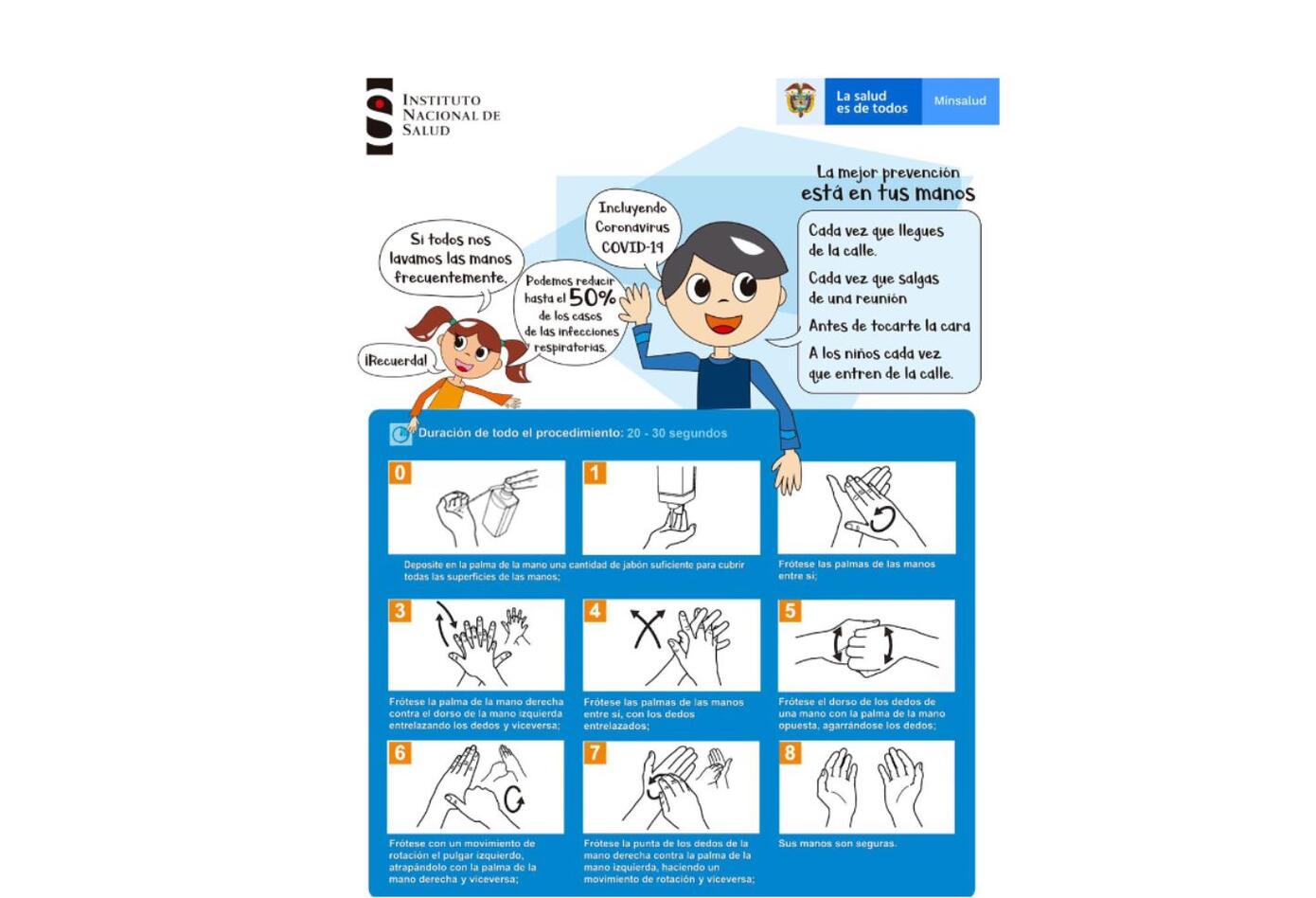 Recomendaciones frente al coronavirus en Colombia