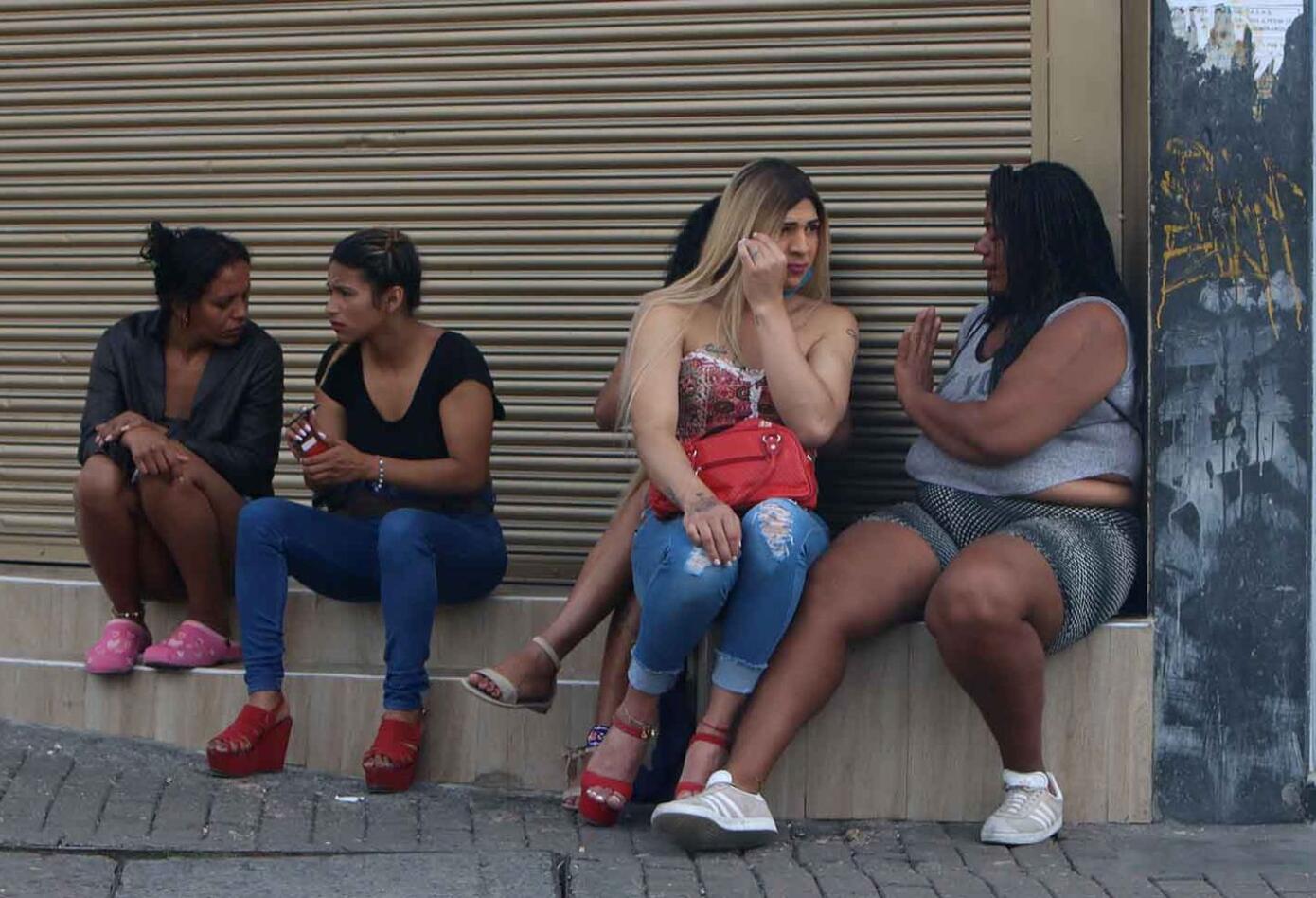 Protesta de trabajadoras sexuales en el centro de Bogotá