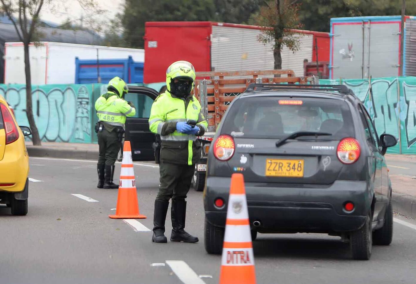 Retén de Policía en Bogotá