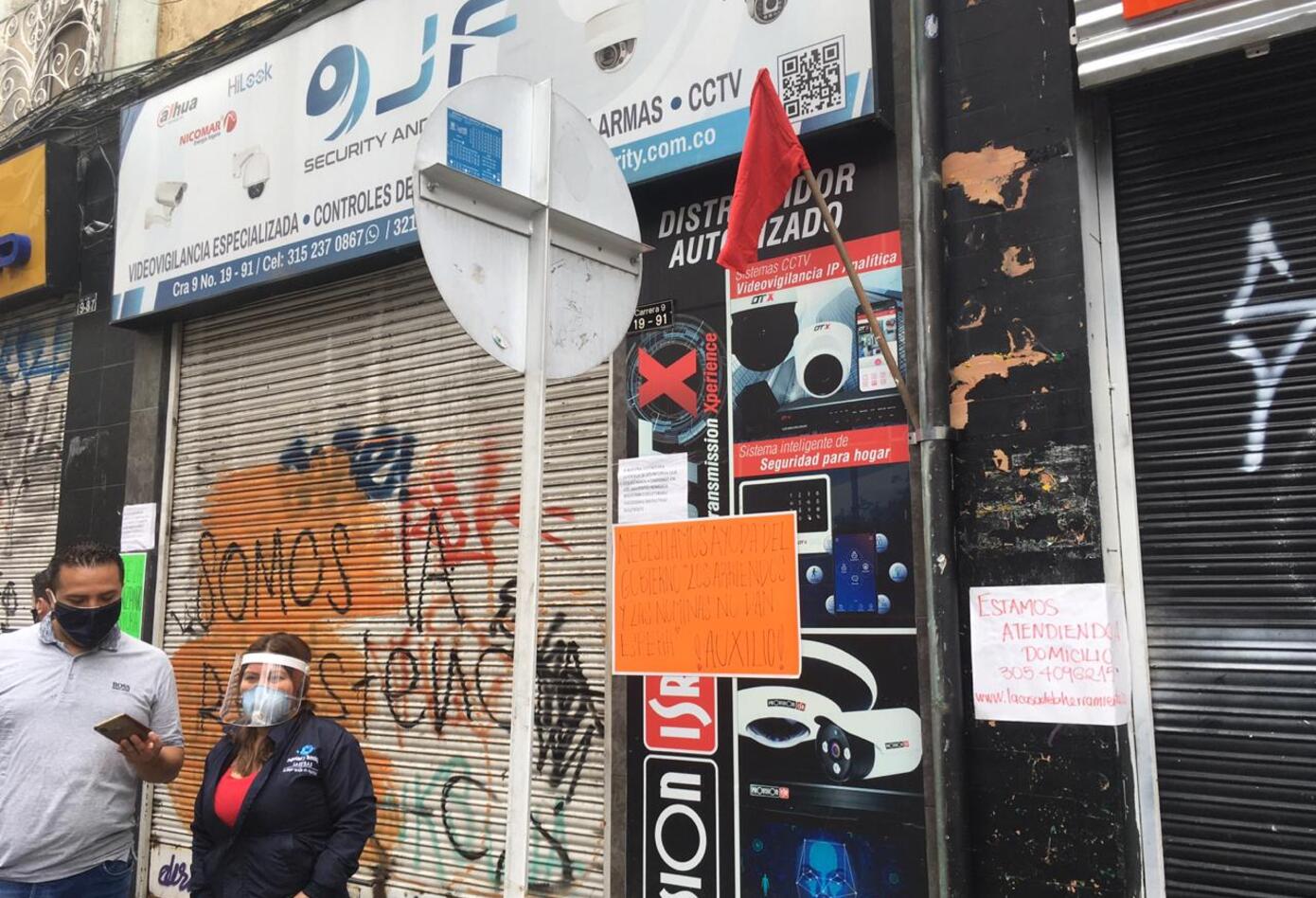 Comerciantes del centro de Bogotá.