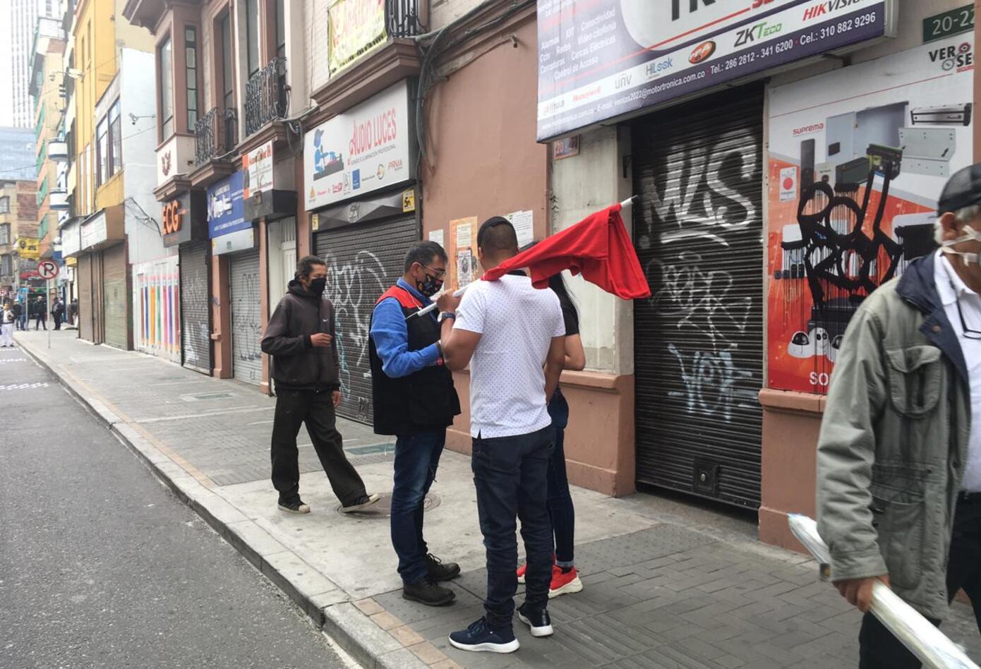Comerciantes del centro de Bogotá.